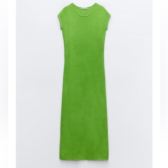 New ZARA Cutwork Long Round Neck Short Sleeve Maxi Dress - Picture 1 of 4